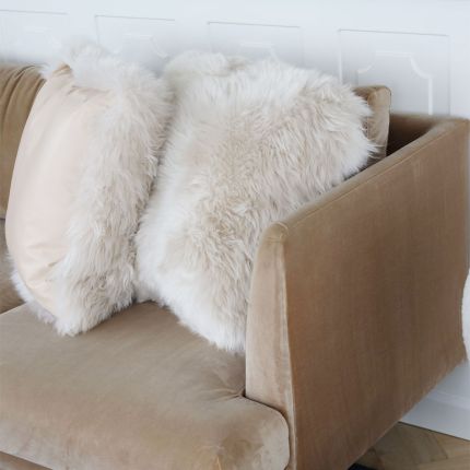 Irresistibly soft sheepskin cushion in a variety of colours