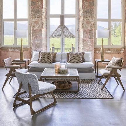 linen layered sofa in white and grey