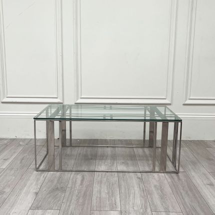 Clearance Lafayette Coffee Table - Polished Stainless Steel