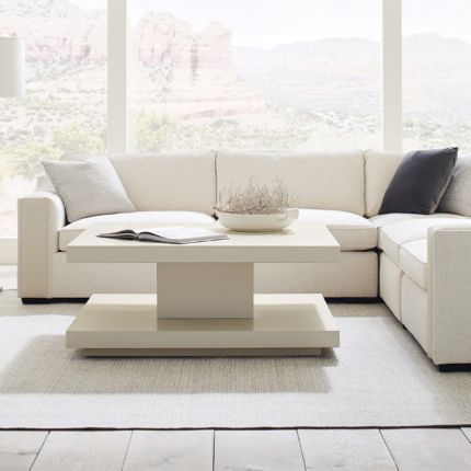 A contemporary coffee table with a simple design and clean lines