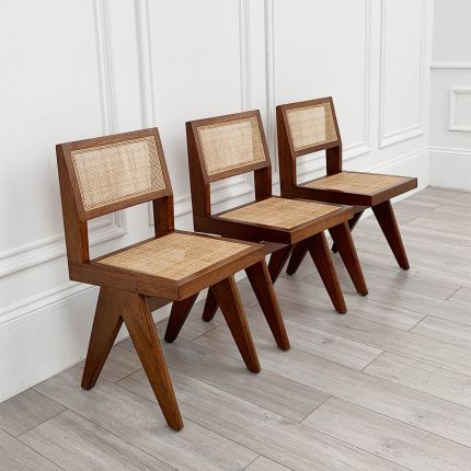 Luxurious brown rattan chairs - set of 3