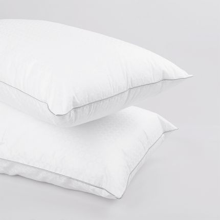 Luxury, white jacquard covered micro-fibre pillow