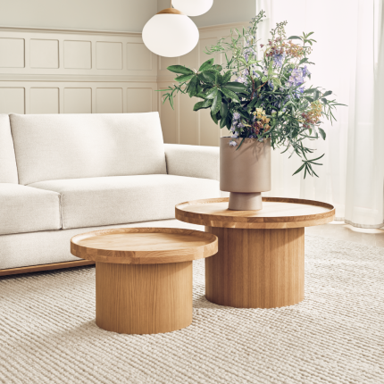 Plateau Coffee Table - Lacquered Oak - Ø61 cm