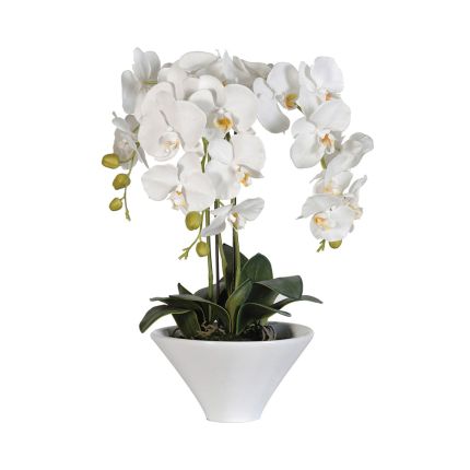 Artificial Orchid In White Pot
