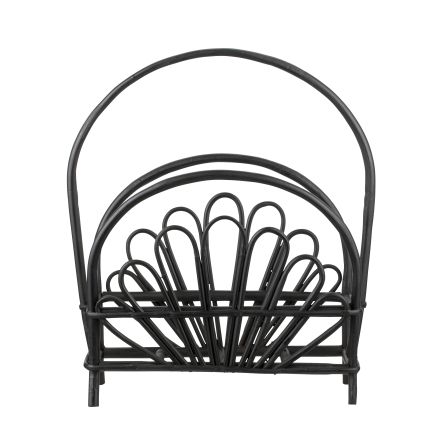 Black stylish rattan magazine holder