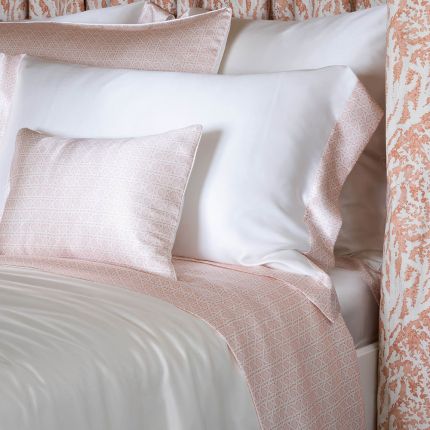 Delectably silky pink rattan flat sheet