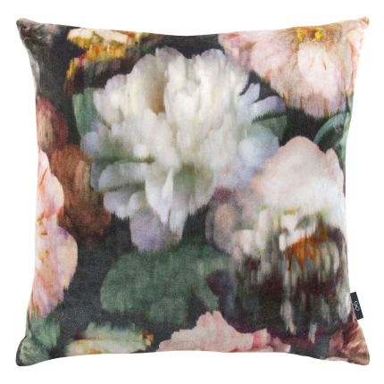 Velvet floral design cushion