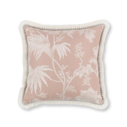 A beautiful cushion by Romo with a breath-taking rosy colour and an elegant floral design