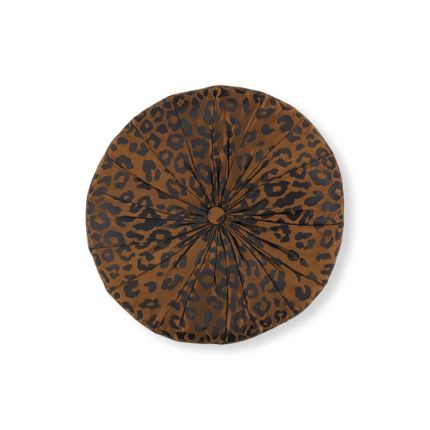 Leopard print round cushion