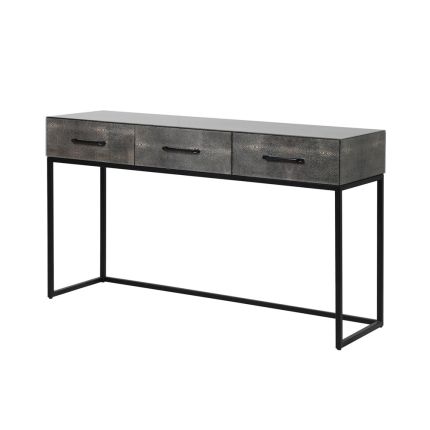 Luxury grey shagreen 3 drawer console table desk