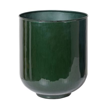 Contemporary glossy forest green planter