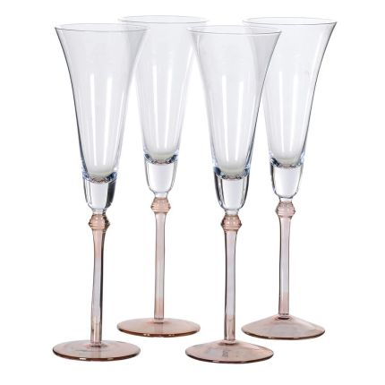 Rose Champagne Glasses - Set of 4