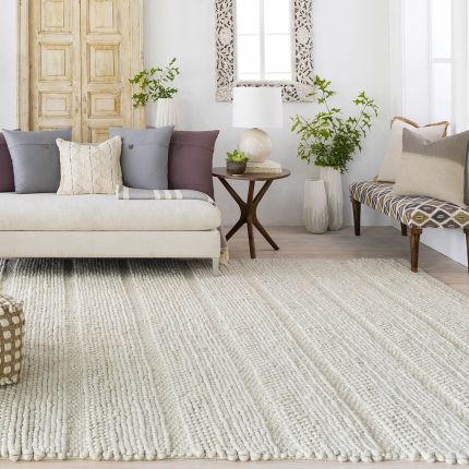 Clifton Ivory Hand Woven Rug - 9 x 13 m