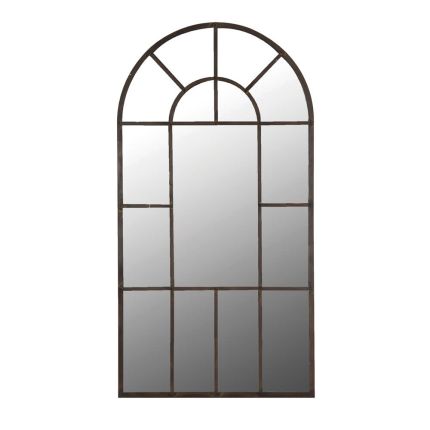 A stylish galvanised steel antiqued window mirror 