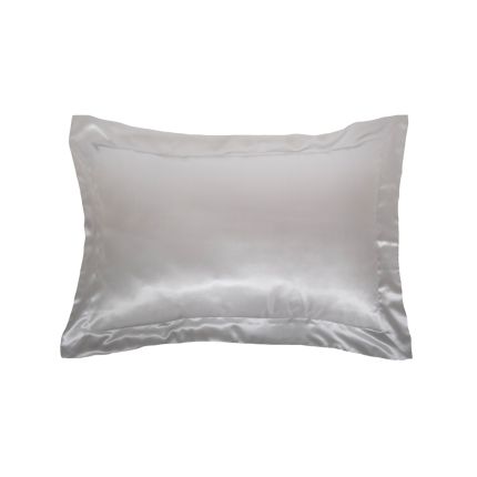 Silk, silver grey pillow case
