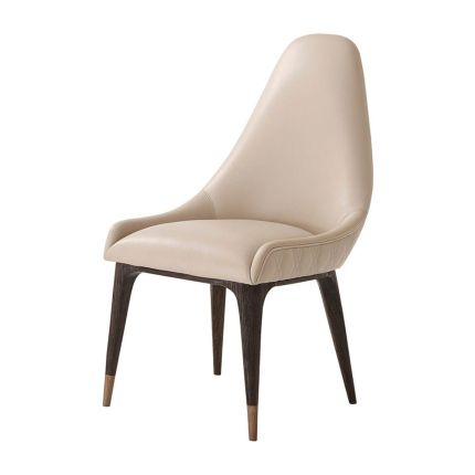 Sleek leather dining chair with chic diamond quilting