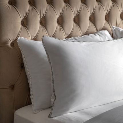 Lace Trim Pillowcases - White - Set of 2