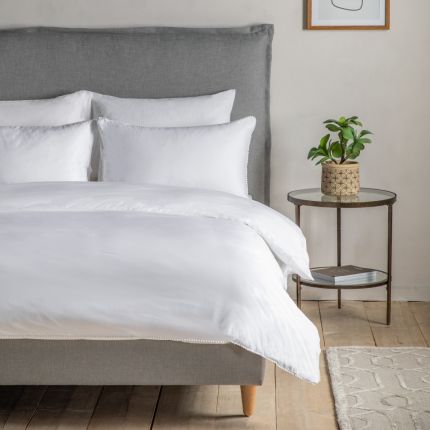 Lace Trim Duvet Set - White