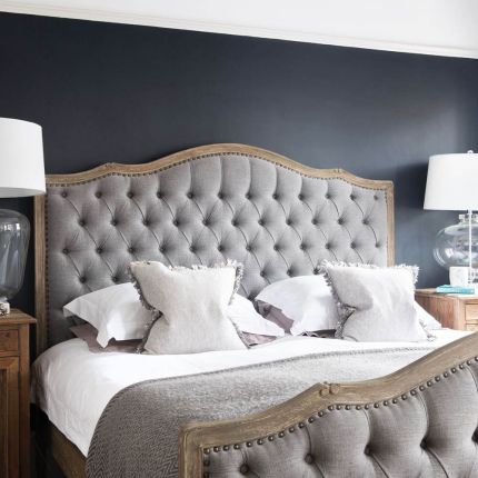 lovely deep-buttoned upholstered french bed