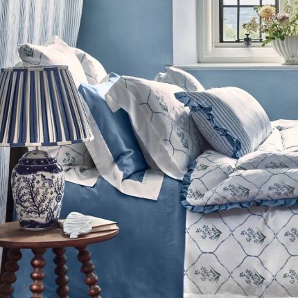 Summerhill Blue Silk Fitted Sheet