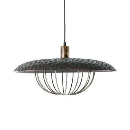 Striking large pendant light with a hammered effect shade