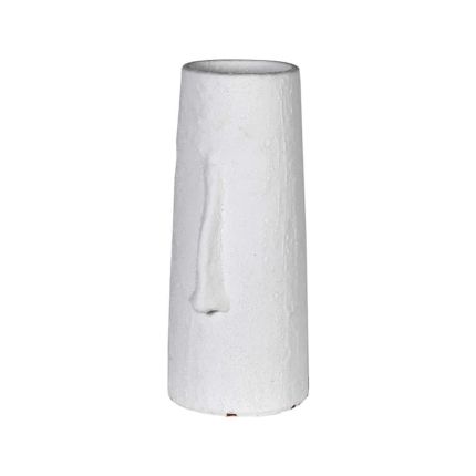 Tall white vase with nose design