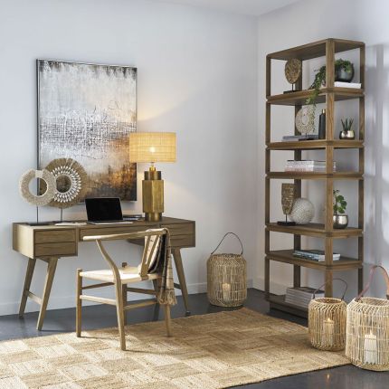 Natural jute checkered rug