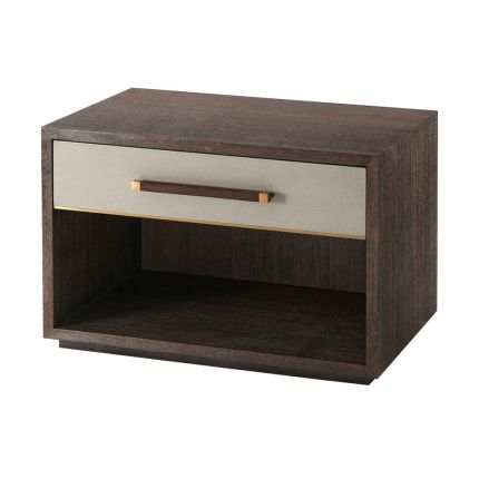 Modern style wooden bedside cabinet with drawer and shelf
