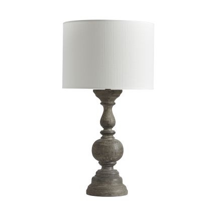 Luxurious oak finish table lamp with white shade