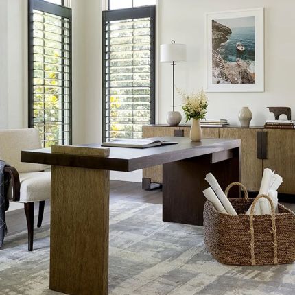 Walnut & Gilded Oak Desk