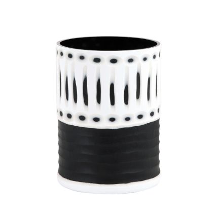 A large contemporary black and white vase by Willow's Collection