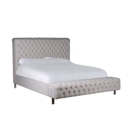 luxurious deep-buttoned super king bed with bench