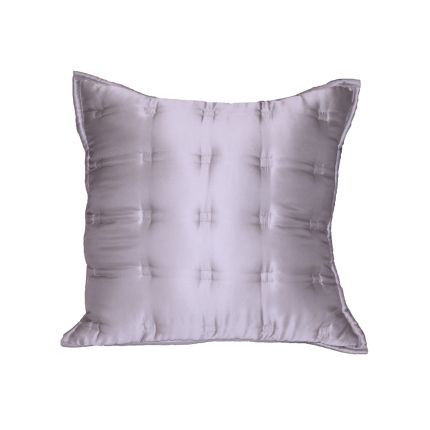 Silver grey silk square cushion