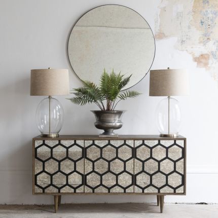 Honeycomb Mirrored Sideboard