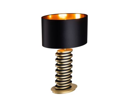 Jacquard Table Lamp - Brushed Brass/Matte Black