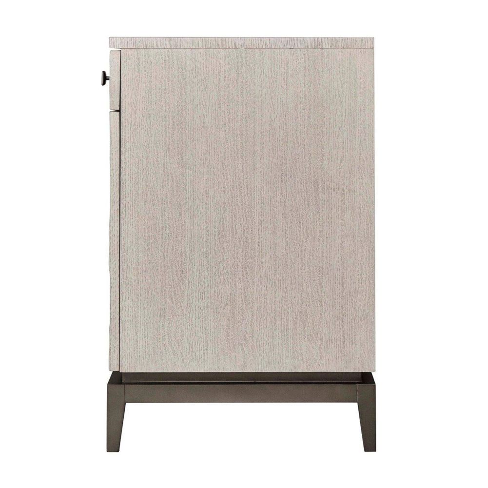 Wonderful wave effect night stand with shelf and drawer storage