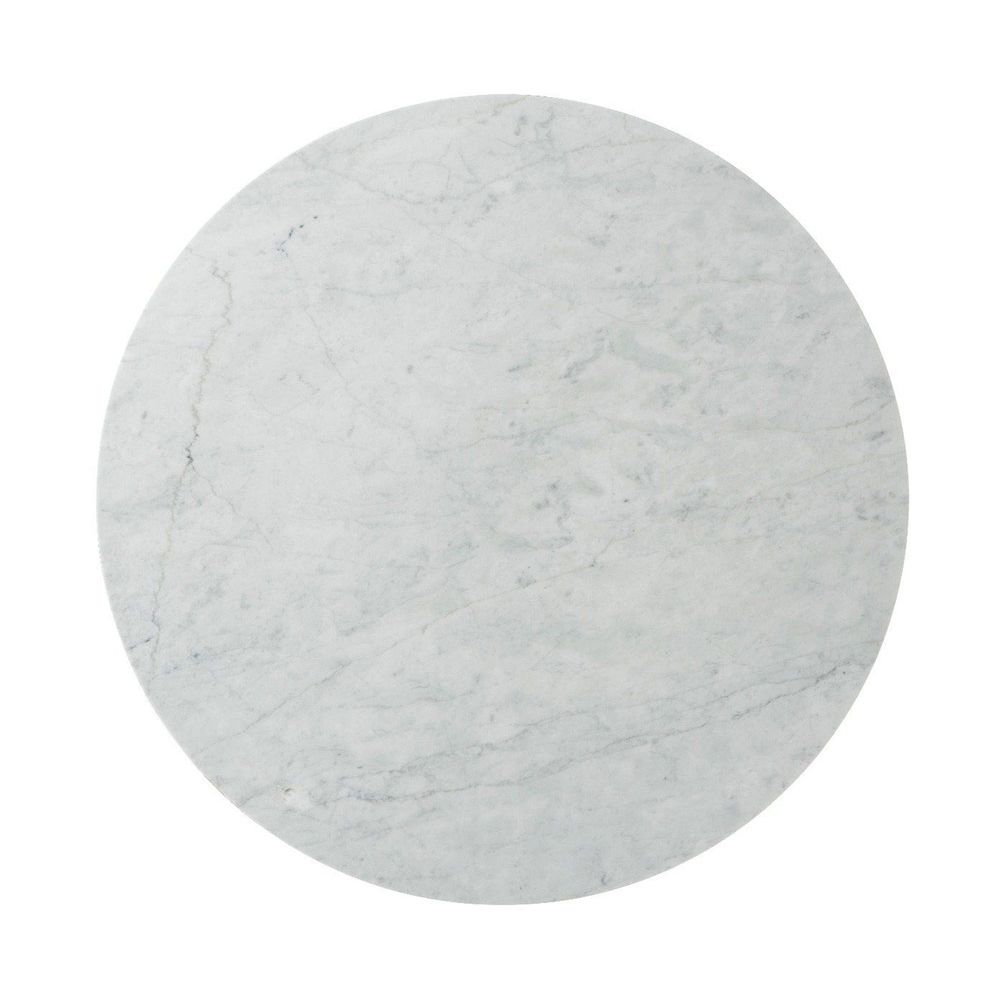 Large round coffee table with marble top and brass base
