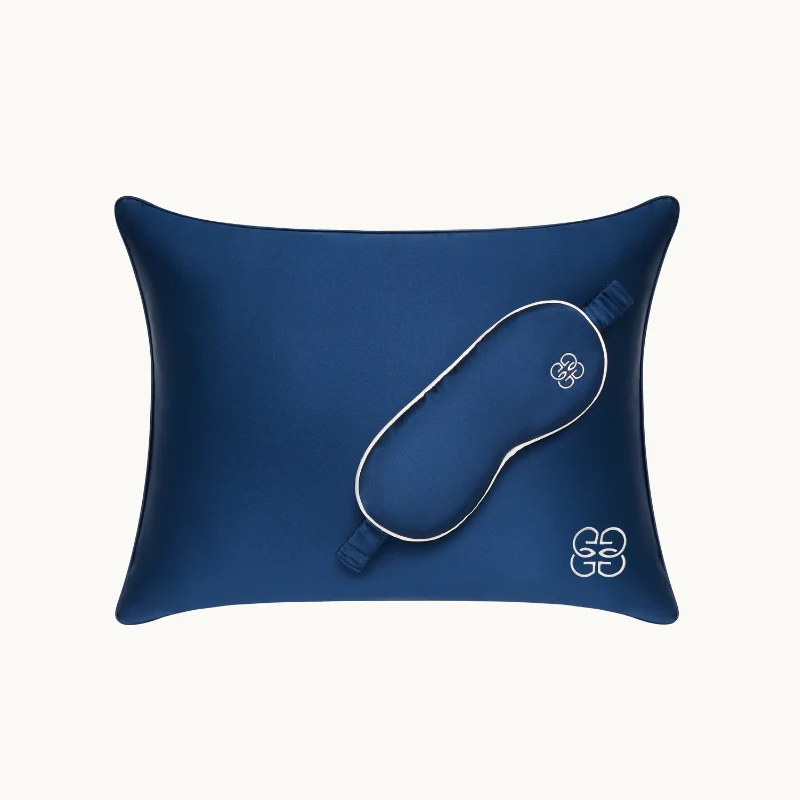 Silk Travel Pillow - Navy