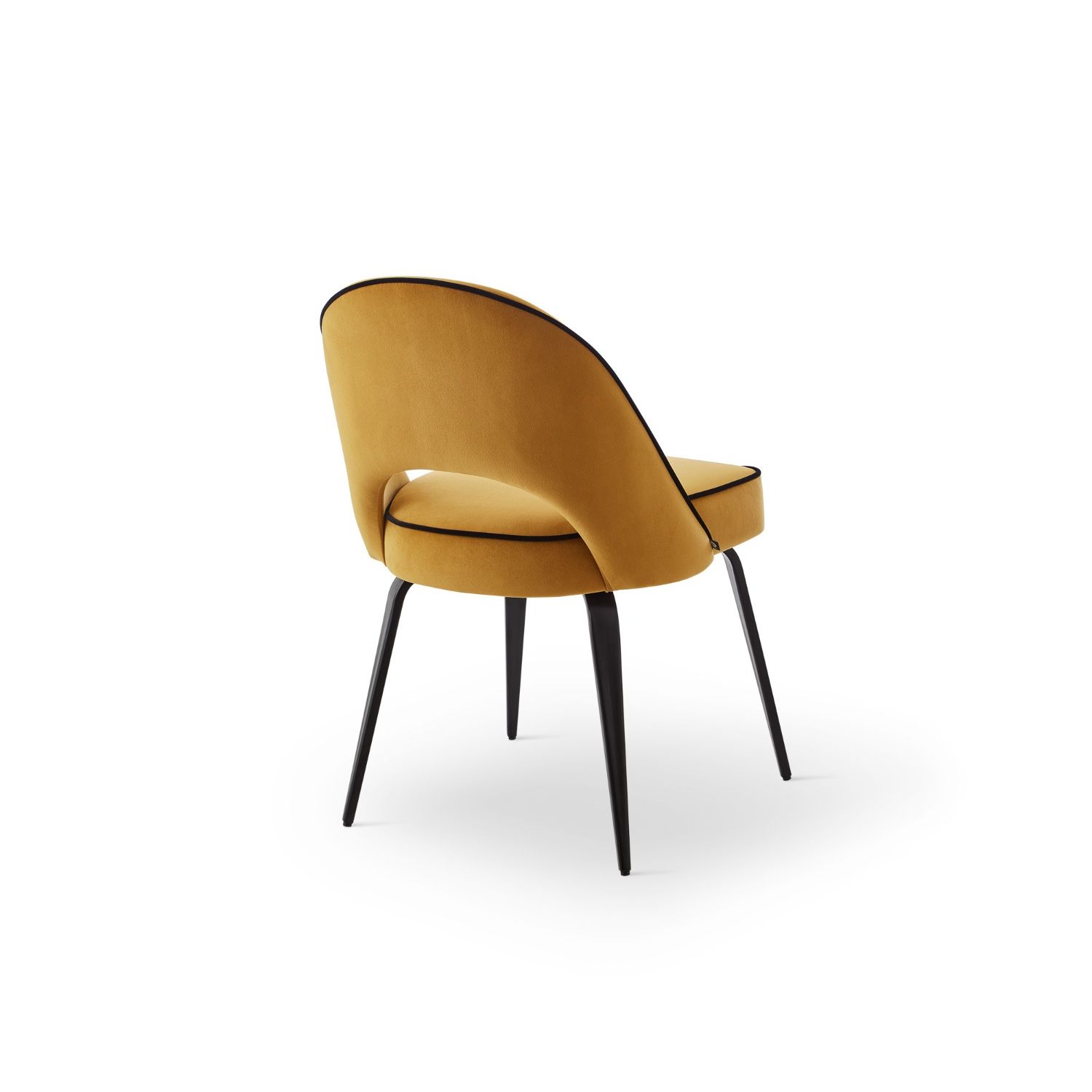 Yves Dining Chair (Crib 5) Set of 2 - Megan Mustard/Black Piping