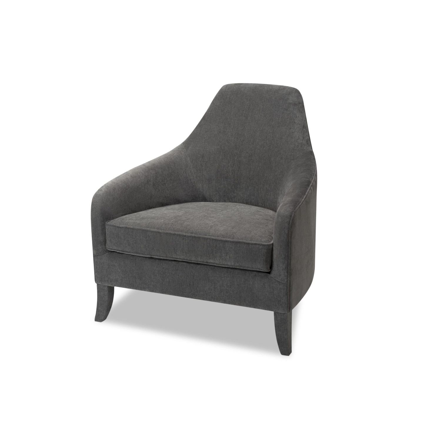 Dark grey chair with curved shape