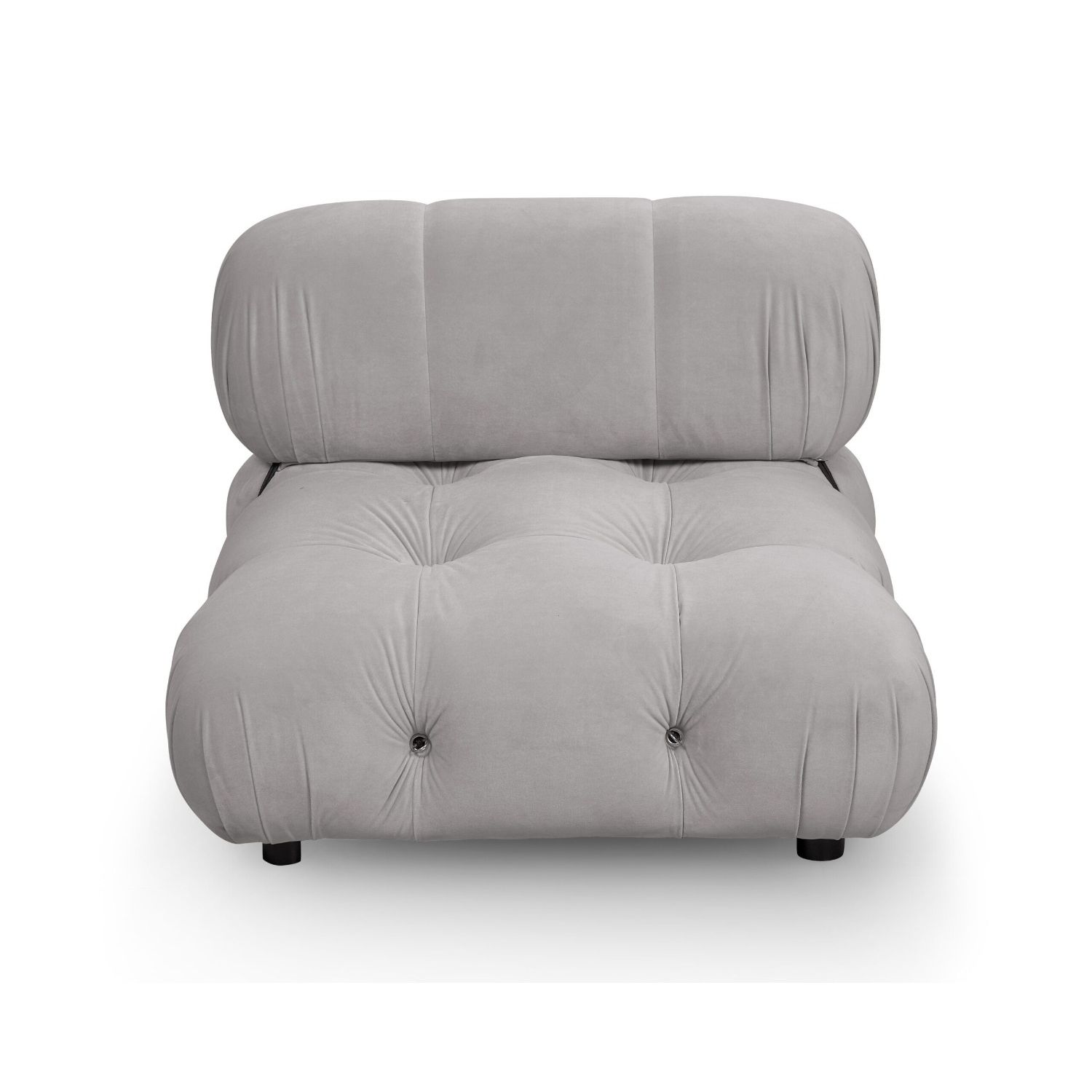 Plush grey cushion-like padded chair