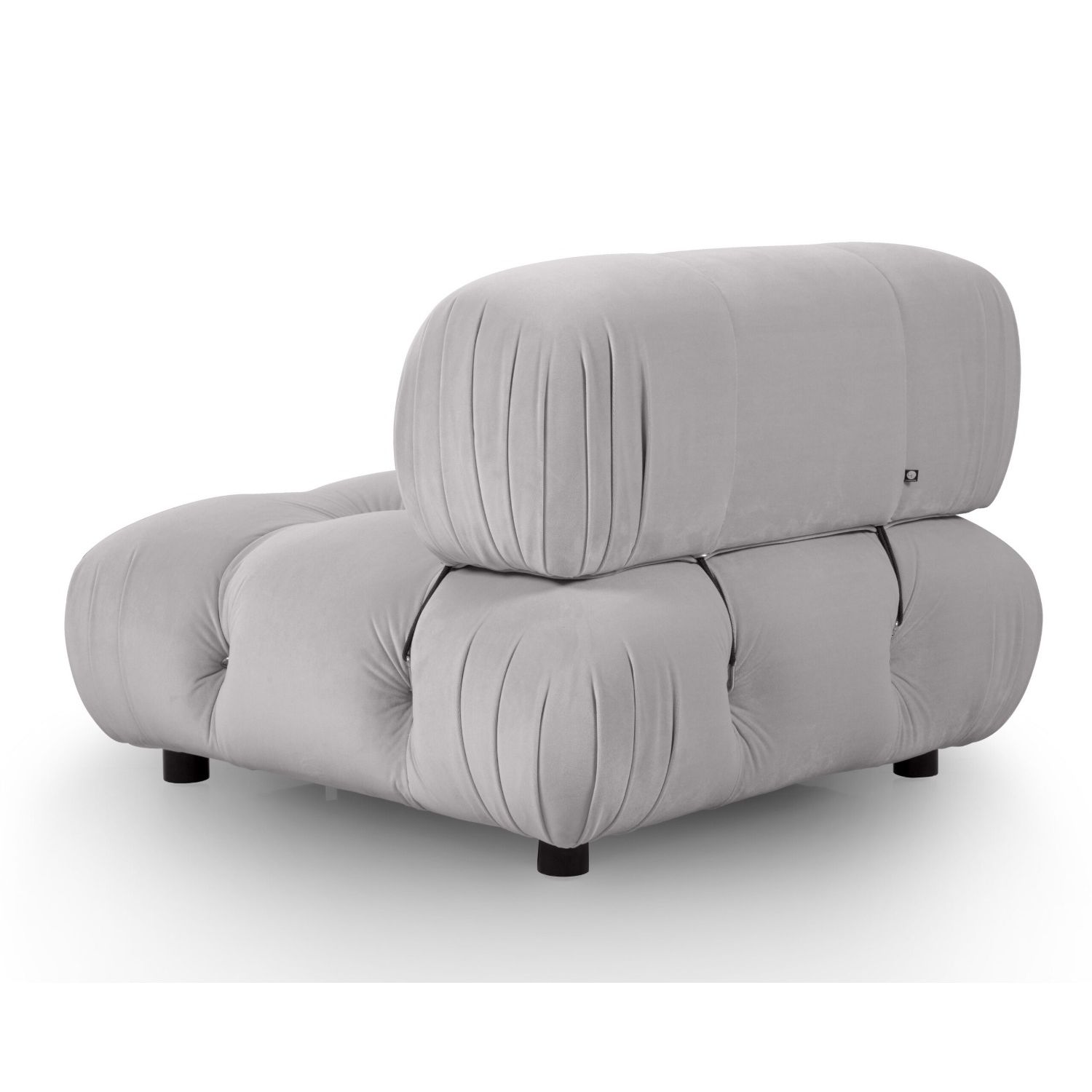 Plush grey cushion-like padded chair