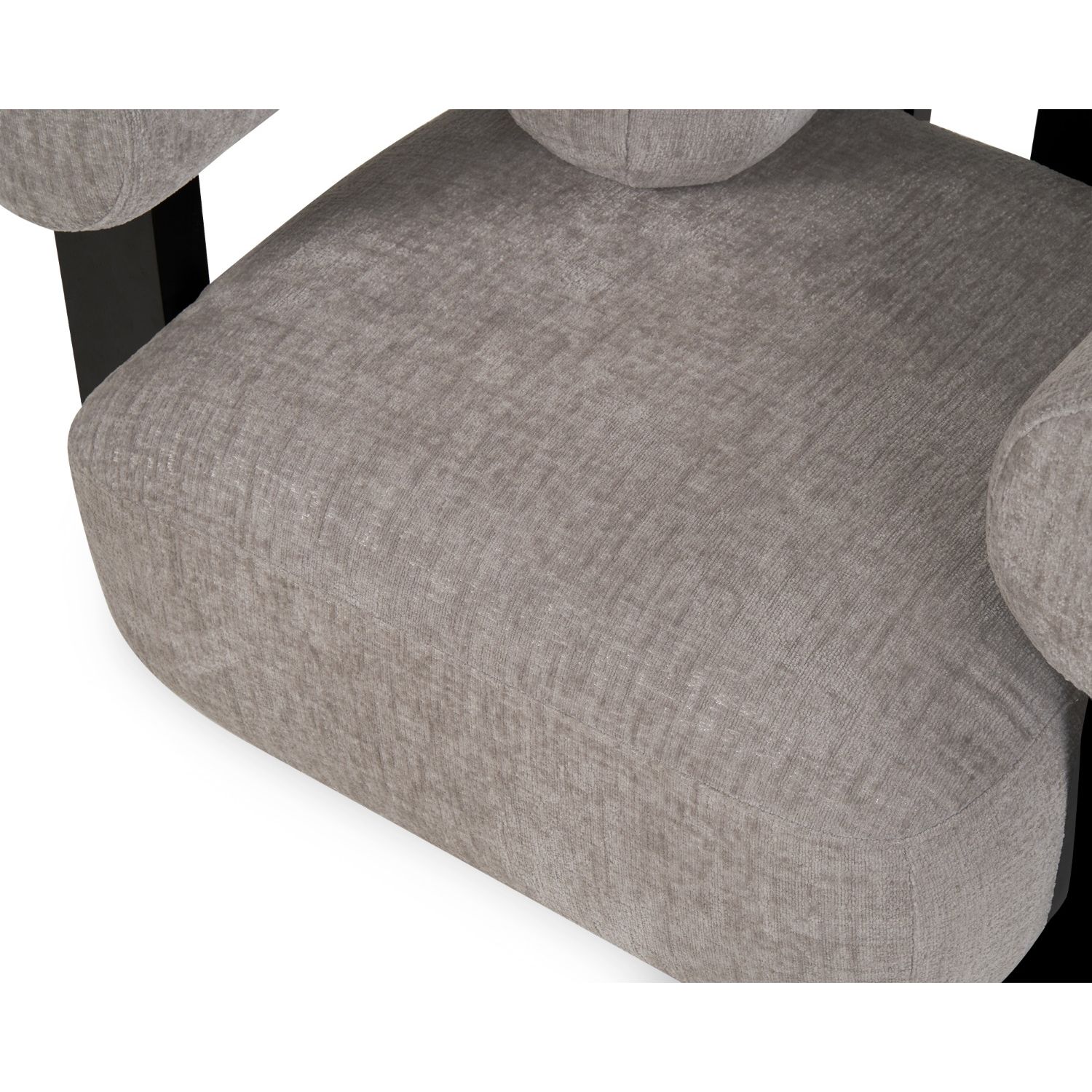 Chenille fabric upholstered chair with continuous curve