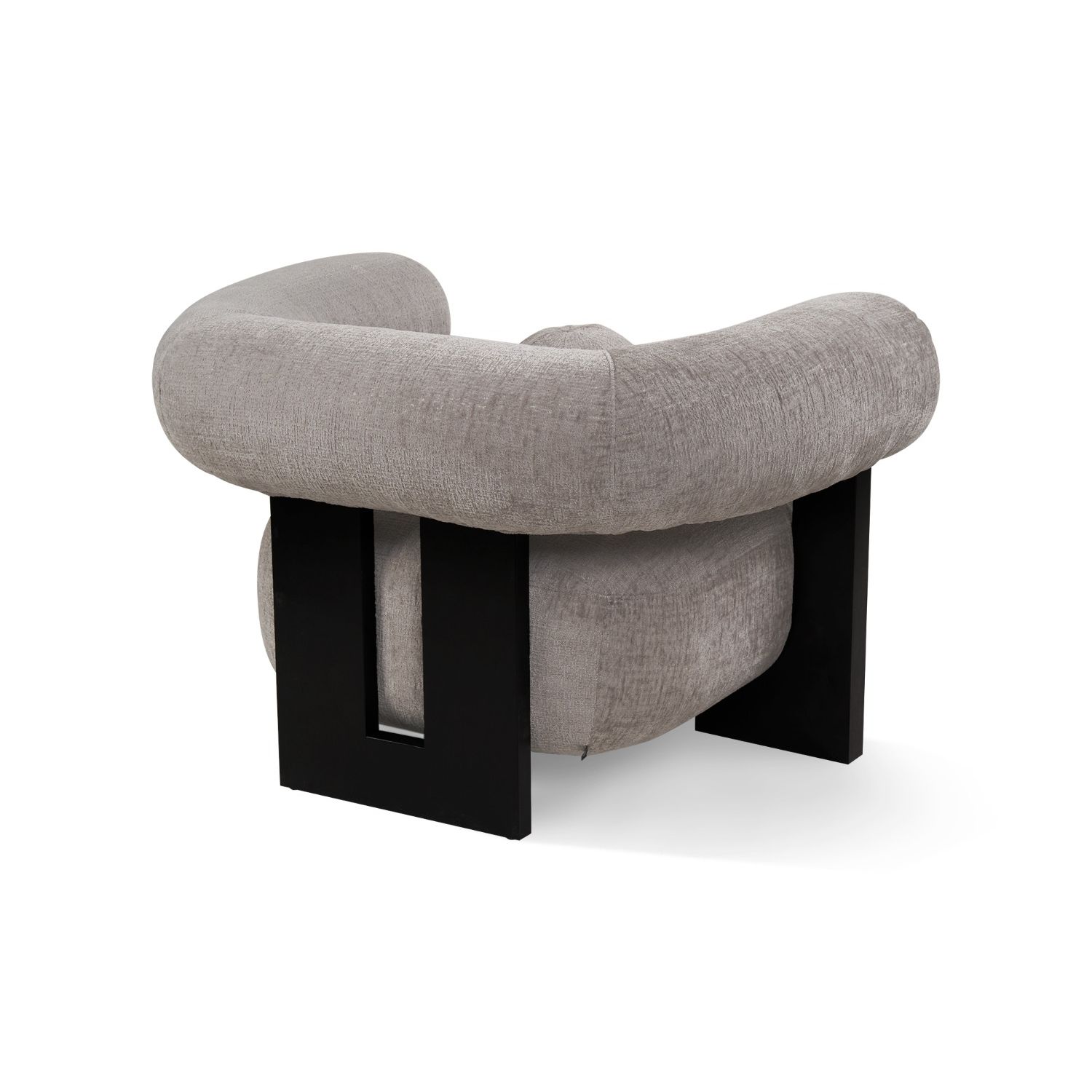 Chenille fabric upholstered chair with continuous curve