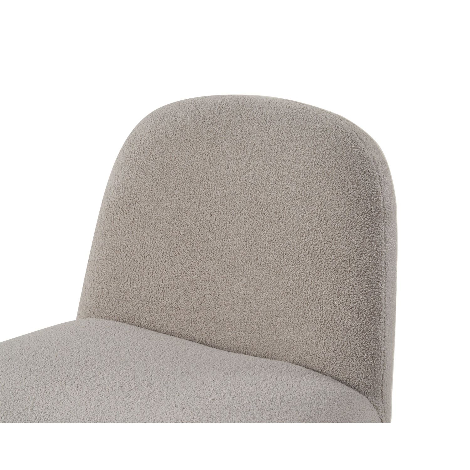 Grey upholstered chair with low frame