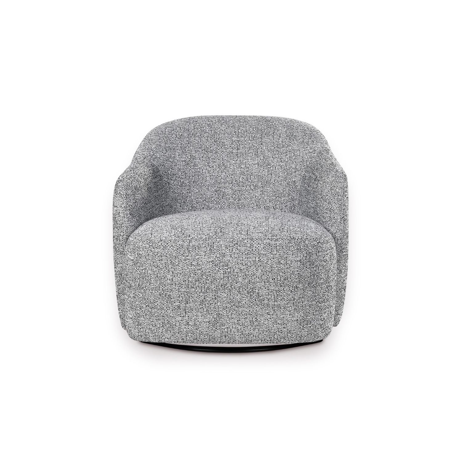 A stylish swivel chair by Liang & Eimil with a gorgeous grey upholstery and black base
