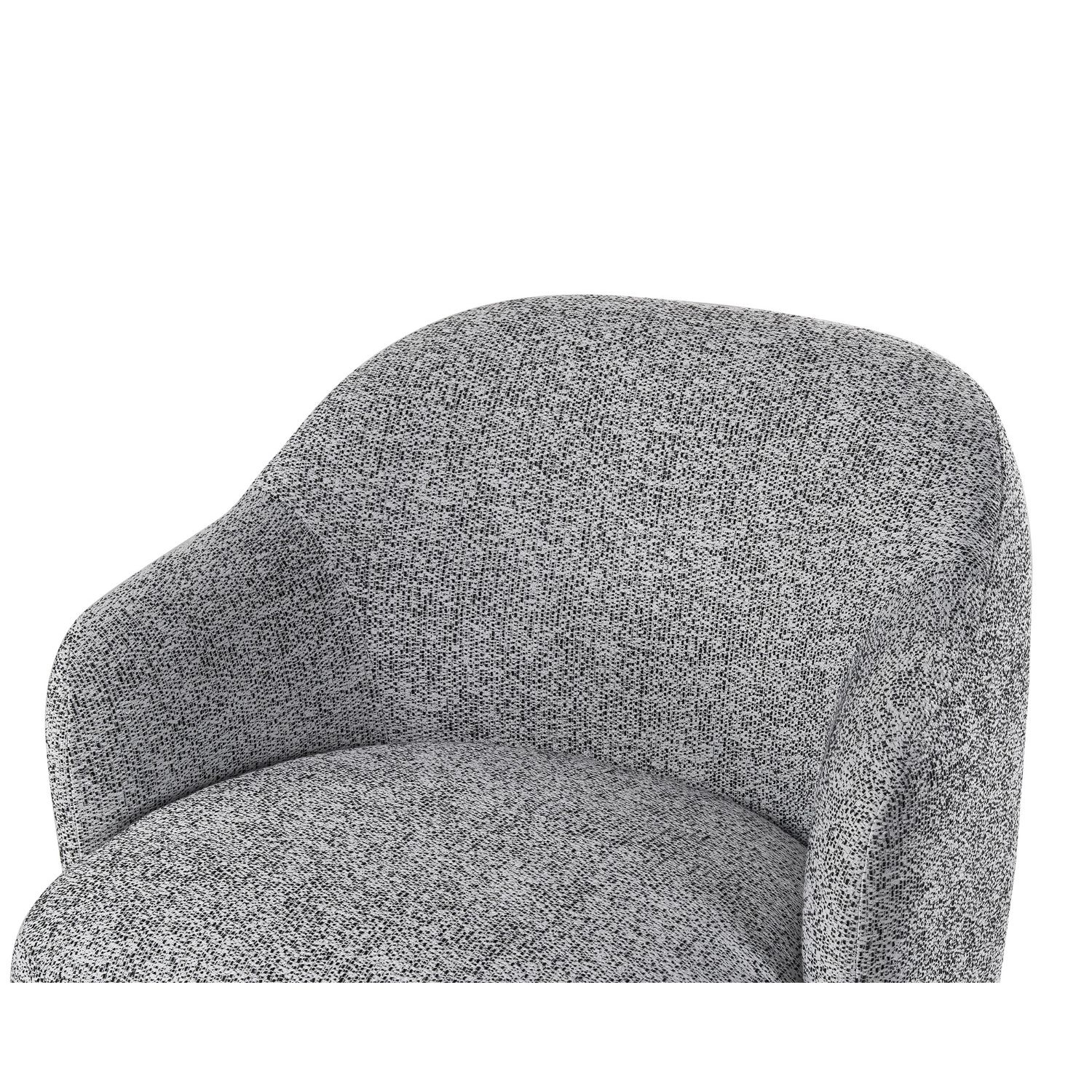 A stylish swivel chair by Liang & Eimil with a gorgeous grey upholstery and black base