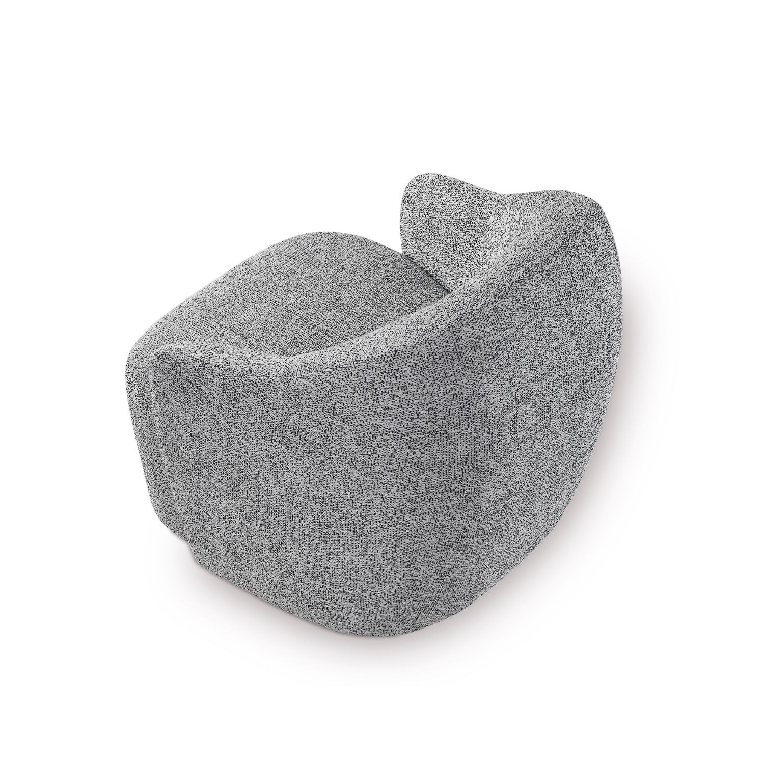 A stylish swivel chair by Liang & Eimil with a gorgeous grey upholstery and black base