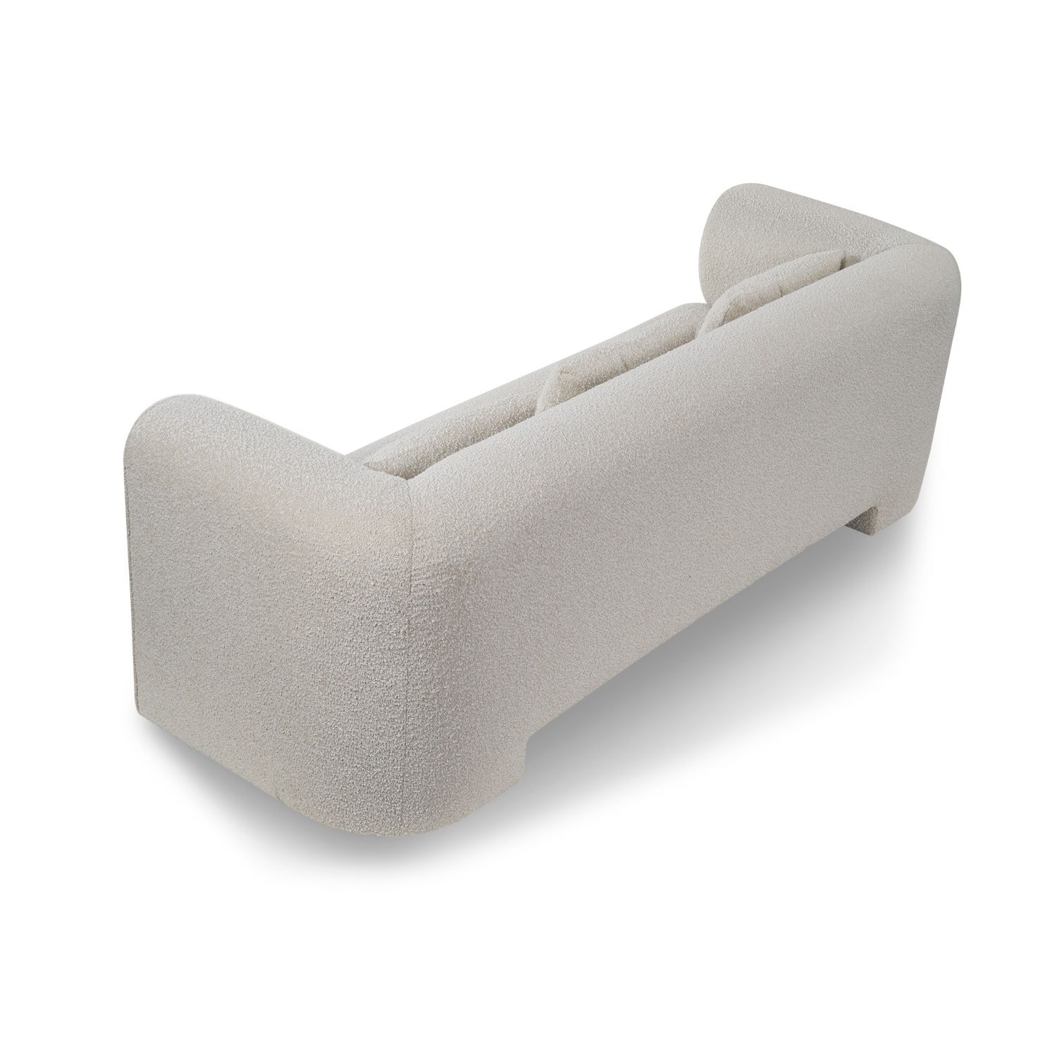 A sumptuous sofa with a beautiful boucle sand upholstery