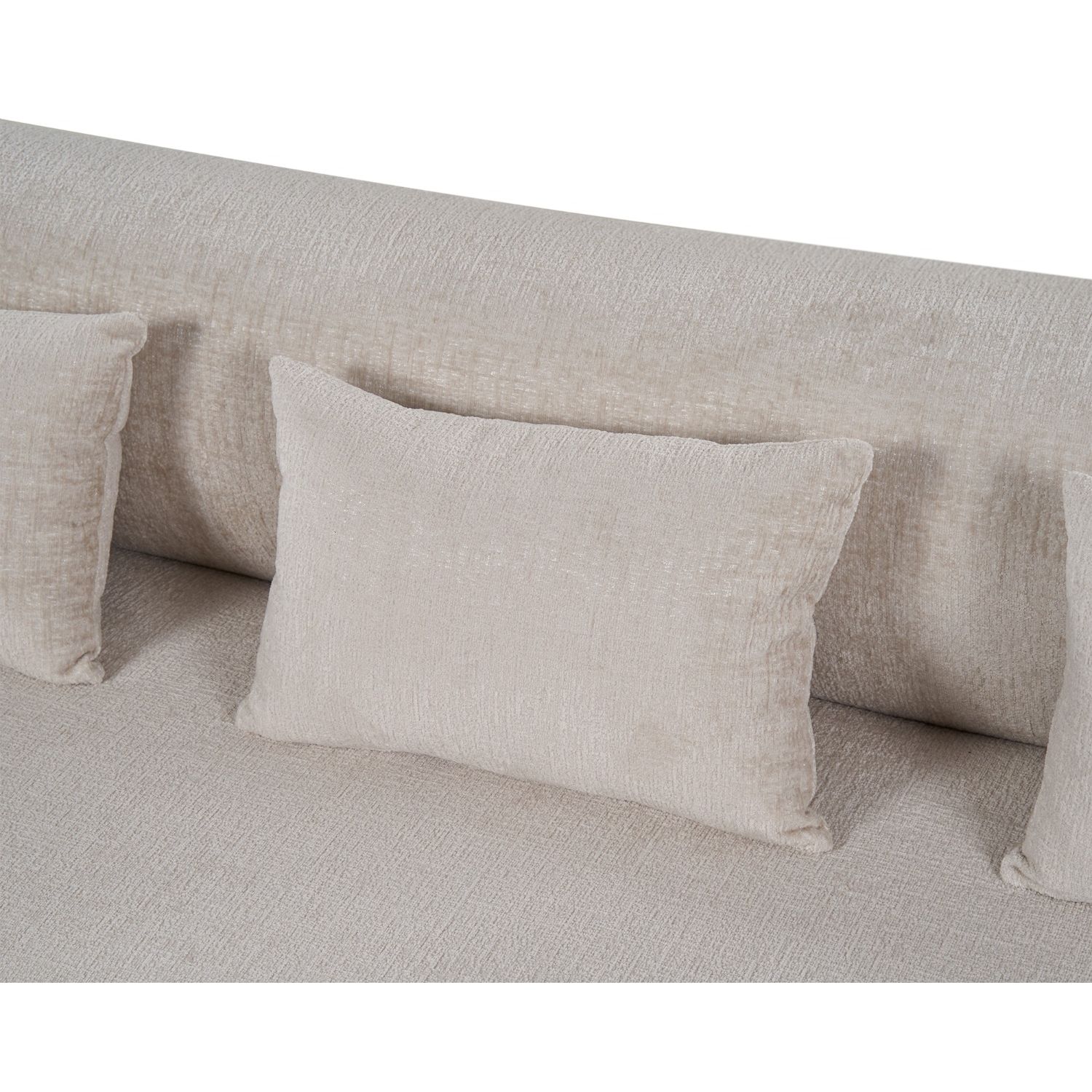 A stylish sofa with a timeless taupe upholstery